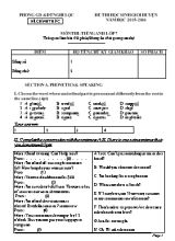 Đề và đáp án thi học sinh giỏi huyện Tiếng anh lớp 7 - Năm học 2015-2016 - Phòng GD & ĐT Nghi Lộc
